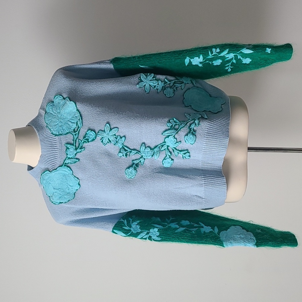 Refashioned Floral Patchwork Sweater 🌸 (L/XL)